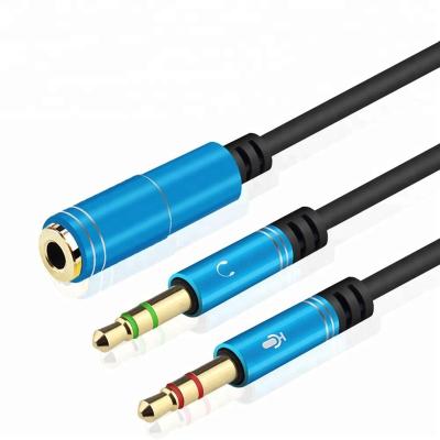 China 3.5mm 1 Female to Earphone 2 Male Audio Cable Hot Selling 3.5mm Earphone Adapter Splitter Cablesplitter Audio Cable Splitter for Headset and MIC for sale