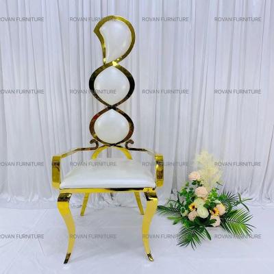 China Polish wedding metal gold bar stool umpire chair bridal and groom party chair luxury for event for sale