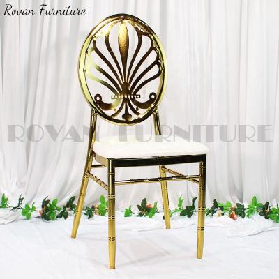 China Modern Popular Design X Crossback Modern Stainless Steel Iron Back Used Dining Chairs For Wedding Reception Sale for sale