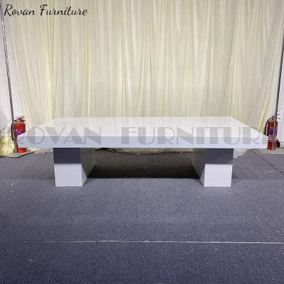 China Wedding Table High Quality White Acrylic PVC Rectangular Wedding Table Kids Activity Table For Party Used for sale