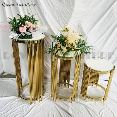 China New modern round gold cake table wedding and wedding event table decorations for sale