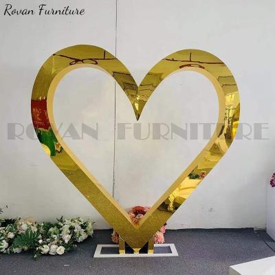 China Wedding wedding event gold color love shape luxury back wall backdrop design for sale