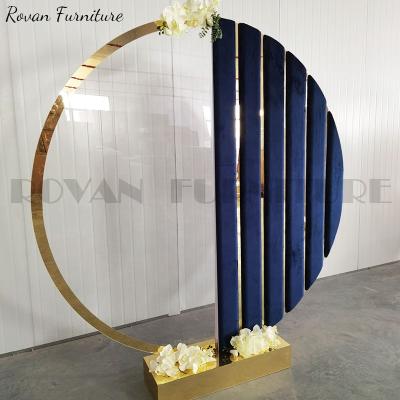 China Round Arch Convertible Circular Party White Wire Backdrops Mesh Backdrop Mesh Wall Screen For Quince Decor for sale