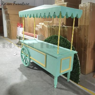 China Latest design Acrylic+pvc party decoration colorful pvc wedding dessert trolley rolling cart cotton candy cart for sale for sale