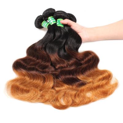 China New Arrival Ombre 3 Color  Color Body Wave 100% Human Hair Weft Extensions for sale