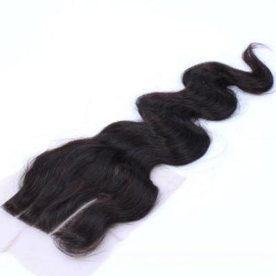 China Natural color 4x4 top virgin brazilian body wave lace closures, brazilian hair closure hair for sale