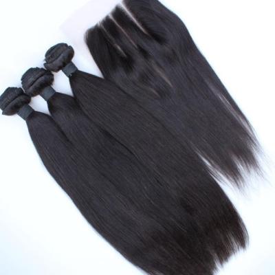 China Unprocessed virgin peruvian hair bundles,Silky Straight pure virgin peruvian hair with lace closure for sale