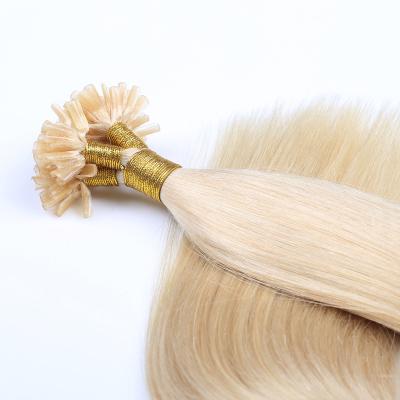 China 10-30 Inches Blonde Color Double Drawn Brazilian Hair U Tip Hair Extension for sale