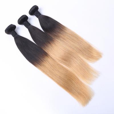 China 8-30 Inches Human Hair Extension Ombre Color Silky Straight  Brazilian Hair Weft for sale