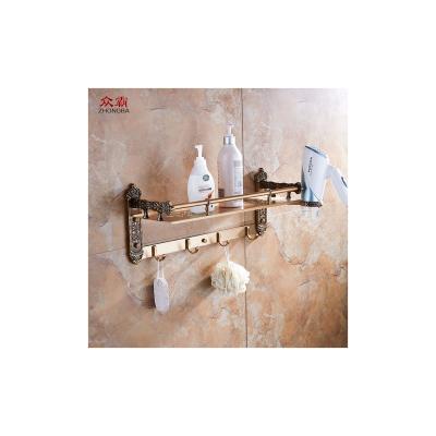 China Behind Doors/On Walls Hot New Promotion Style Double Shelf Towel Rack Wall Punch Free Multifunction Towel Rack for sale