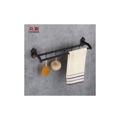 China Behind The Doors/On Walls Factory Direct Wall Mounted Antique Black Double Towel Rack Towel Rack Wholesale China for sale