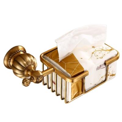 China Doors/On Behind Walls Factory Sale New Products European Vintage Quadrate Wall Mounted Toilet Paper Napkin Holder for sale