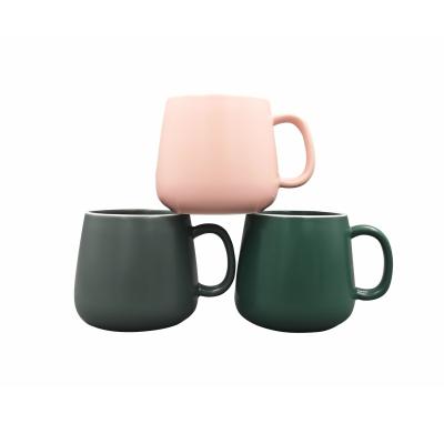 China 2020 Sustainable New Morandi Mugs Solid Matte Gray Green Milk Pink Ceramic Disposable Cups For Sale for sale