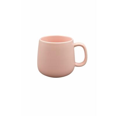 China Viable Good Selling Morandi Pink Color Ceramic Matte Fine Bone China Coffee Cup Mugs For Sale for sale