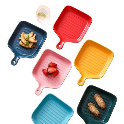 China Wholesale Hot Selling Disposable Plate Western Tableware Ceramic Baking Dish for sale