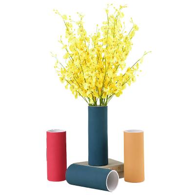 China Modern hot sale viable ceramic geometric flower color morandi vase for home decor for sale