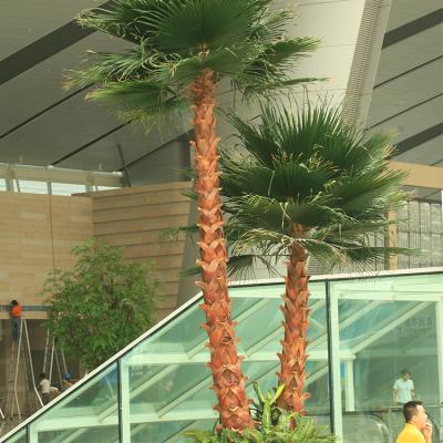 China Environmentally Friendly Indoor Preserved Plastic Artificial Washingtonia Palm Trees for sale