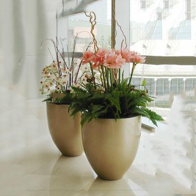 China Factory Price Metal Stainless Steel Flower Pot Garden Resin Planter for sale