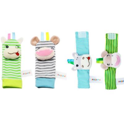 China Baby Plush 0-12 Months Ratchets Cartoon Baby Toys Plush Toy Infant Kids Socks for sale