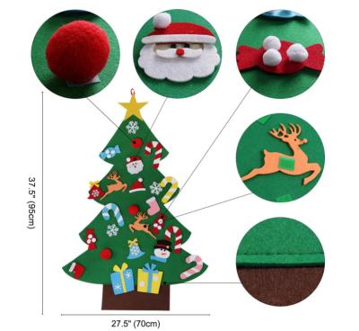 China Kids Gift/Promotion Diy Opens Christmas Home Door Decoration Gifts Educational DIY Felt Christmas Tree With Ornament Set For Kids for sale