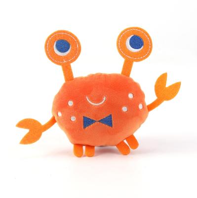 China Hot Plush Stuffed Dog Toy Chew Pet Toys Cute Crab Shape Dog Squeak Toys for sale