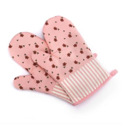 China Printed Oven Mitt Heat Proof Resistant Protector Kitchen Cooking Pot Holder Oven Glove for sale