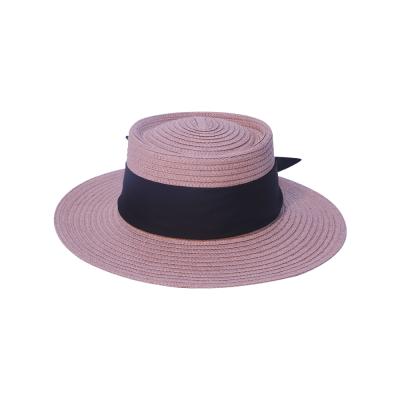 China 2020 New Design Paper Braid Summer Beach Straw Hat Stylish Plain Dyed Straw Hat For Women for sale