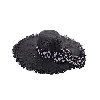 China Hand made soft natural straw hat checked new straw hat 2021 high quality bao straw hat for summer beach for sale