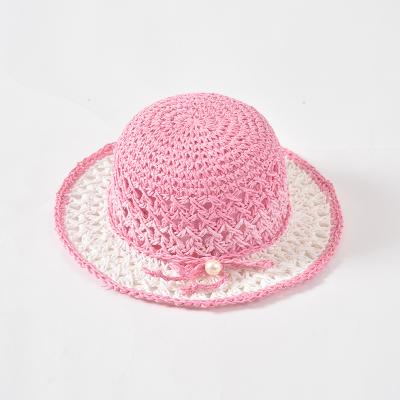 China Cheap Summer Beach Fashion Logo Straw Hats Wholesale Floppy Straw Dobby Custom Brim Big Straw Hats Floppy Hat For Kids for sale