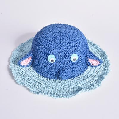 China Wholesale Custom Foldable Crochet Beach Character Children Sun Straw Hat Sun Protection Bucket Soft Folding Paper Hats for sale