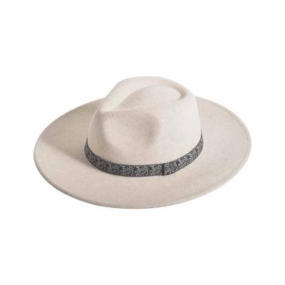 China Plush Winter Fedora Hat 100% Wool Felt Wide Brim Felt Fedora Panama Hat For Unisex for sale