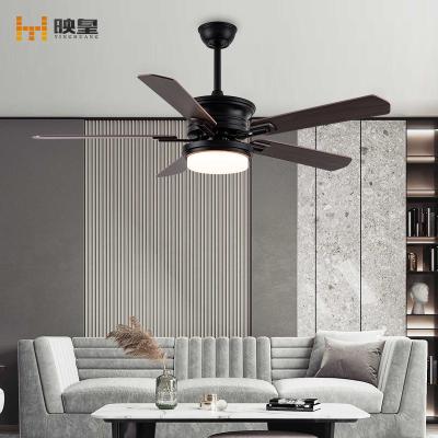 China Smart Control 52 inches Modern Indoor Plywood blades Decorative Ceiling Fan with Light for sale