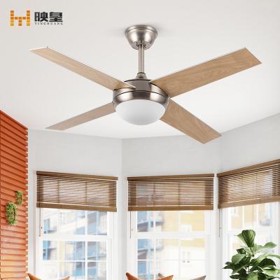 China With Light Electric Designer Decorative Ceiling Fans 52 Inch Wood Blades With LED Lights for sale