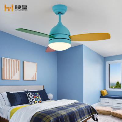 China Intelligent Control 42 Inch Remote Colorful Ceiling Fan Living Room Air Cooling With Led Light for sale