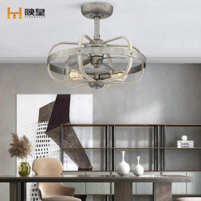 China Smart Control Retro Luxury Indoor Living Room Bedroom Decorative Ceiling Fan Light for sale