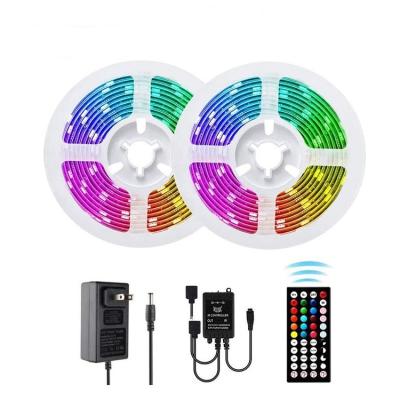 China Home bedroom kitchen christmas 32.8ft 10m color changing smd 5050 rgb tira de luces led flexible strip lights sync with music for sale