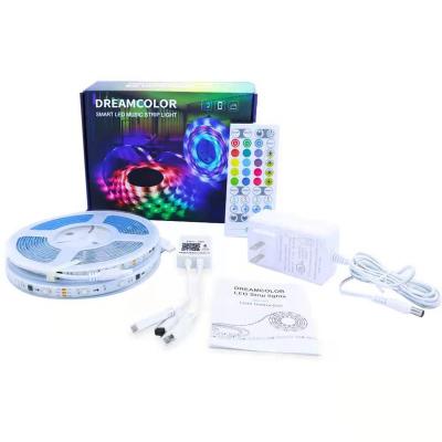 China Residential 5050 Waterproof Bright 5m Strip Led Strip Dreamy Color Led Strip Light RGB UK US Eu Plug for sale