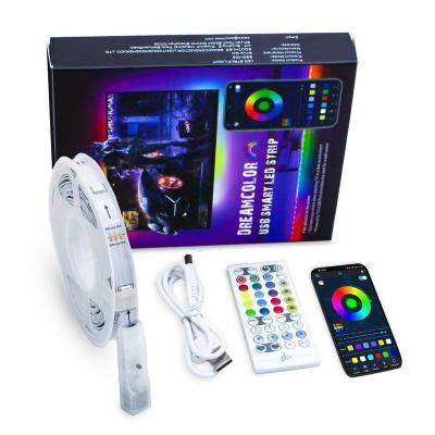 China 5m residential 16milion colors changing light music sync dreamcolor led strip lights RGB TV backlight kit with blue tooth app remote control for sale