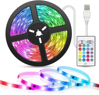 China Residential smart 5v usb powered music sync 5050 tv backlights metros tira de luz 5 rgb led strip lights with remote control for sale