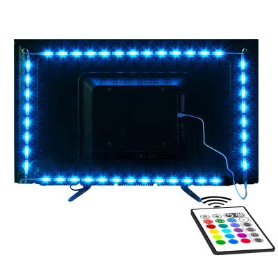 China Residential 6.6ft 2m Music Sync Control USB Powered Tira Led Strip TV Light Backlight With Remote for sale