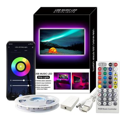 China Residential tuya alexa google home color changing app control tira de luz smart wifi usb led strip light rgb with remote for sale