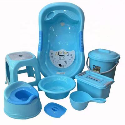 China New Fashion Plastic 7 Pieces Of Plastic Bathtub Set Cute Gift For Baby for sale