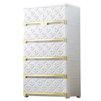 China Modern Baby Clothes Plastic Cabinet Kids Lovely Wardrobe With Storage Drawers for sale