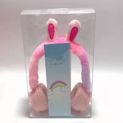 China Cute Earphone Rabbit Ear Shape Girls Winter Fluffy Earmuff Earphone for sale