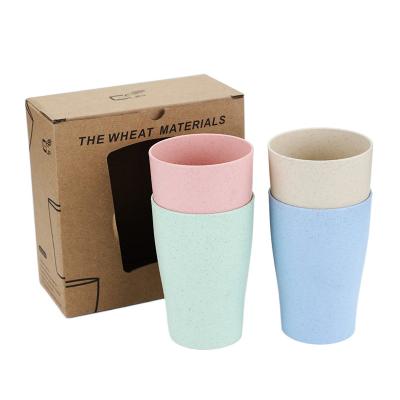 China Wholesale Reusable Biodegradable Eco-Friendly Sustainable Wheat Straw Plastic Cup Coffee Mugs 200ml for sale