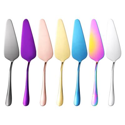 China Customizable shovel viable to Rose Gold Cake Server Triangle stainless steel pizza cheese birthday gold cake knife for sale