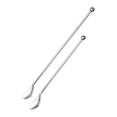 China Small Viable Reusable Paddles Stainless Steel Coffee Drink Stirrers Stirs Metal Cocktail Stick Cocktail Pick Mixing Pin for sale