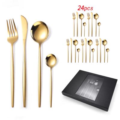 China Viable High End Luxury Royal Pointed Mirror Polish Flatware Tail Set Shiny Gold Stainless Steel Cutlery Set For Wedding for sale