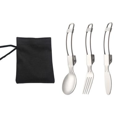 China Sustainable Portable 3pcs Stainless Steel Knife Fork And Spoon Travel Cutlery Set for sale