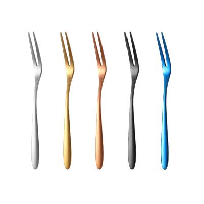 China Viable New Products Wholesale Tableware Fruit Fork Stainless Steel Cake Fork Eco-Friend Dessert Fork for sale